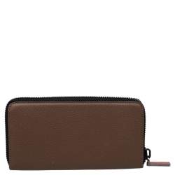 Christian Louboutin Brown Leather Panettone Zip Around Wallet