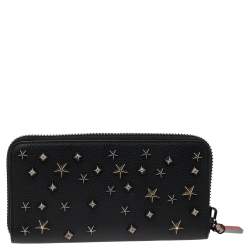 Pre Owned Christian Louboutin Black Leather M Panettone Wallet