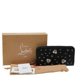 Pre Owned Christian Louboutin Black Leather M Panettone Wallet