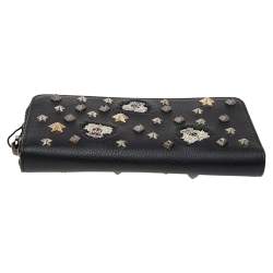 Pre Owned Christian Louboutin Black Leather M Panettone Wallet