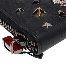 Pre Owned Christian Louboutin Black Leather M Panettone Wallet