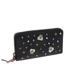 مملوكة مسبقًا Christian Louboutin Black Leather M Panettone Wallet