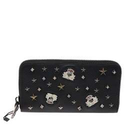 مملوكة مسبقًا Christian Louboutin Black Leather M Panettone Wallet