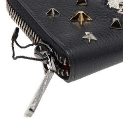 مملوكة مسبقًا Christian Louboutin Black Leather M Panettone Wallet