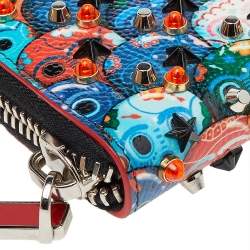 Pre Owned Christian Louboutin Multicolor Printed Patent Leather M Tinos Wallet