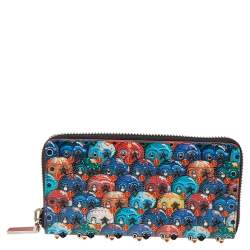 Pre Owned Christian Louboutin Multicolor Printed Patent Leather M Tinos Wallet