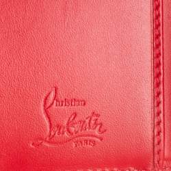 Christian Louboutin Brown Leopard Print Patent Leather Macaron Spike Wallet