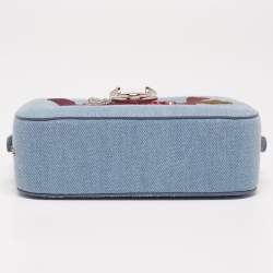Pre Owned Christian Louboutin Blue Denim Mini Rubylou Love Crossbody Bag  
