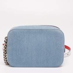 Pre Owned Christian Louboutin Blue Denim Mini Rubylou Love Crossbody Bag  