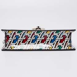 Christian Louboutin Multicolor Logo Print Patent Leather Elisa Top Handle Bag