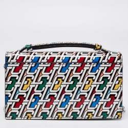 Christian Louboutin Multicolor Logo Print Patent Leather Elisa Top Handle Bag
