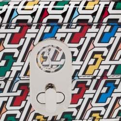 Christian Louboutin Multicolor Logo Print Patent Leather Elisa Top Handle Bag