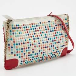 Christian Louboutin Multicolour Leather Loupibosh Spike Clutch Bag