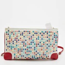 Christian Louboutin Multicolour Leather Loupibosh Spike Clutch Bag