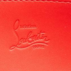 Christian Louboutin Black/Red Leather and Rubber Panettone Zip Around Wallet