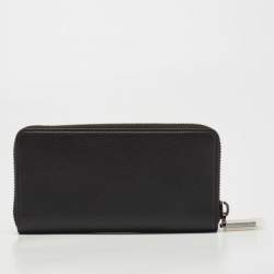 Christian Louboutin Black/Red Leather and Rubber Panettone Zip Around Wallet