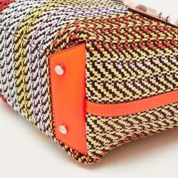 Christian Louboutin Multicolor Straw  and Leather Small fringe Frangibus Tote