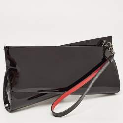 Christian Louboutin Black Patent Leather Loubitwist Clutch
