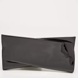 Christian Louboutin Black Patent Leather Loubitwist Clutch
