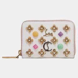 Christian Louboutin Leather Studded Coin Zip Wallet