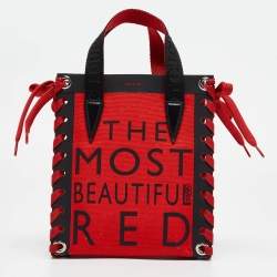 Christian Louboutin Red Canvas Mini Cabalace Tote