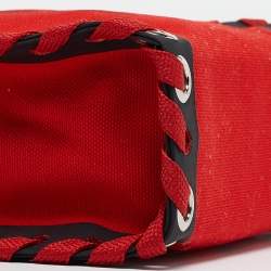 Christian Louboutin Red Canvas Mini Cabalace Tote