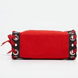 Christian Louboutin Red Canvas Mini Cabalace Tote