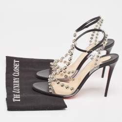 Christian Louboutin Black Leather and PVC Faridaravie Sandals Size 40