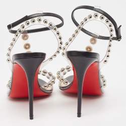 Christian Louboutin Black Leather and PVC Faridaravie Sandals Size 40