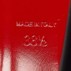 Pre Owned Christian Louboutin Black Leather Ankle Length Boots Size 38.5