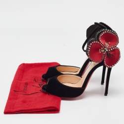 Pre Owned Christian Louboutin Black Velvet Pensamoi Sandals Size 35