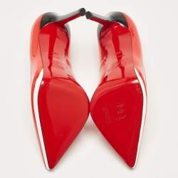 Christian Louboutin Red Patent Leather Pigalle Plato Pumps Size 38.5