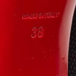 Pre Owned Christian Louboutin Black Knit Fabric Over The Knee Boots Size 38