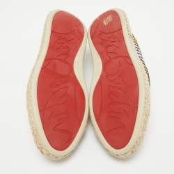 Christian Louboutin Multicolor Raffia Espananou Cruise Espadrille Flats Size 39