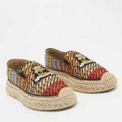 Christian Louboutin Multicolor Raffia Espananou Cruise Espadrille Flats Size 39