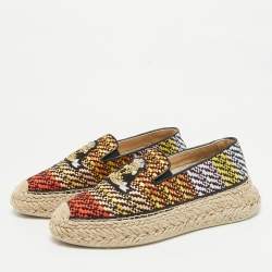 Christian Louboutin Multicolor Raffia Espananou Cruise Espadrille Flats Size 39
