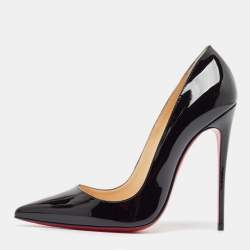 Pre Owned Christian Louboutin Black Patent Leather So Kate Pumps Size 38