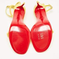 Christian Louboutin Yellow Patent Leather So Me Sandals Size 40