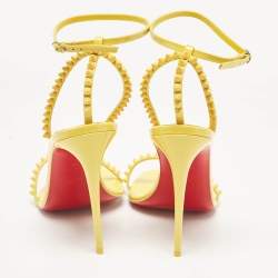 Christian Louboutin Yellow Patent Leather So Me Sandals Size 40