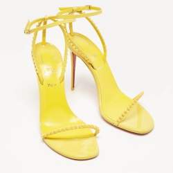 Christian Louboutin Yellow Patent Leather So Me Sandals Size 40