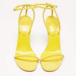 Christian Louboutin Yellow Patent Leather So Me Sandals Size 40