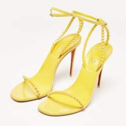 Christian Louboutin Yellow Patent Leather So Me Sandals Size 40