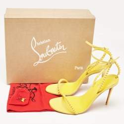 Christian Louboutin Yellow Patent Leather So Me Sandals Size 40