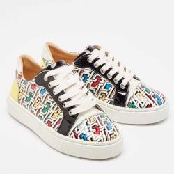 Christian Louboutin Multicolor Printed Patent Leather Vieirissima Sneakers Size 37