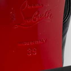 Pre Owned Christian Louboutin Black Leather Dispo Club Slide Sandals Size 39