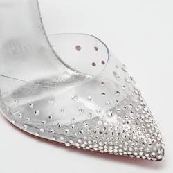 مملوكة مسبقًا Christian Louboutin Transparent PVC and Glitter Spikaqueen Pumps Size 38.5