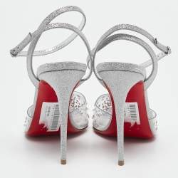 مملوكة مسبقًا Christian Louboutin Transparent PVC and Glitter Spikaqueen Pumps Size 38.5