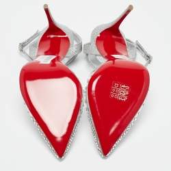 مملوكة مسبقًا Christian Louboutin Transparent PVC and Glitter Spikaqueen Pumps Size 38.5