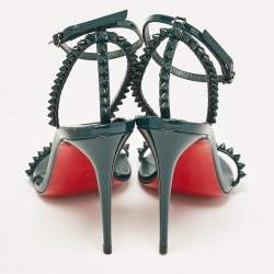 مملوكة مسبقً�ا Christian Louboutin Green Patent Leather So Me Ankle Strap Sandals Size 36