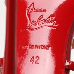 Pre Owned Christian Louboutin Red Patent Leather Crossfliketa Pumps Size 42